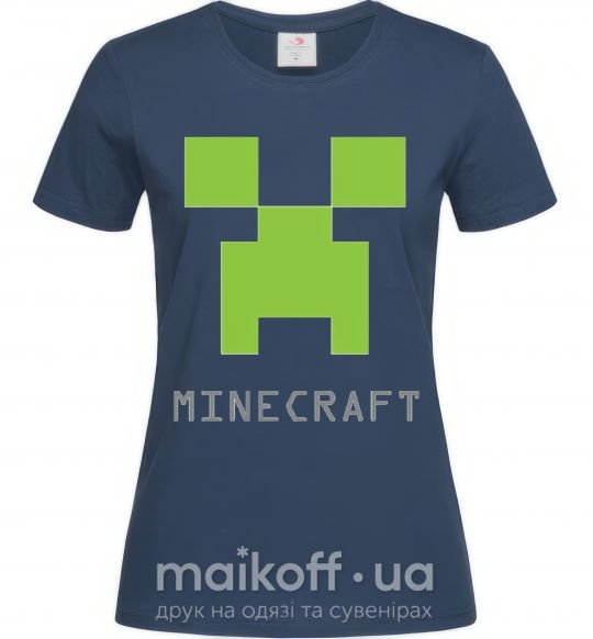Жіноча футболка MINECRAFT Simple Темно-синій фото