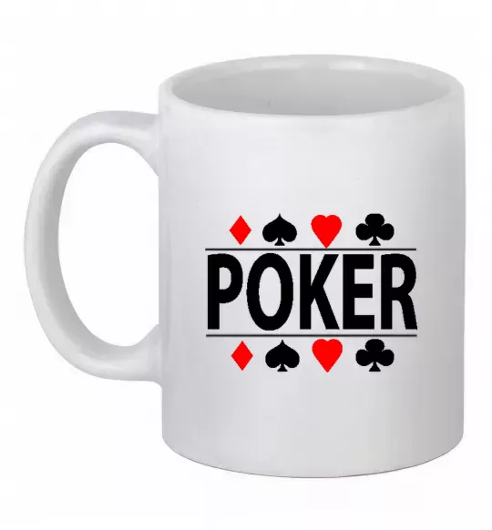 Чашка керамічна POKER Game Білий фото