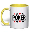 Чашка с цветной ручкой POKER Game Солнечно желтый фото