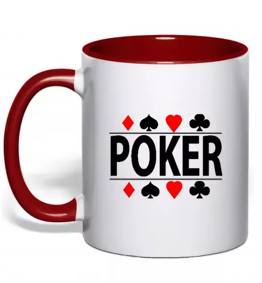 Чашка с цветной ручкой POKER Game Красный фото