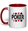 Чашка с цветной ручкой POKER Game Красный фото