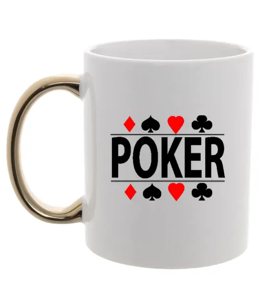 Чашка с цветной ручкой POKER Game Золото фото