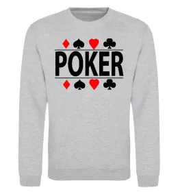 Світшот POKER Game Сірий меланж фото