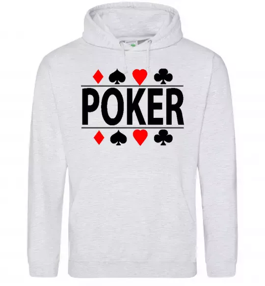 Чоловіча толстовка (худі) POKER Game Сірий меланж фото