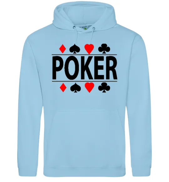 Мужская толстовка (худи) POKER Game Голубой фото
