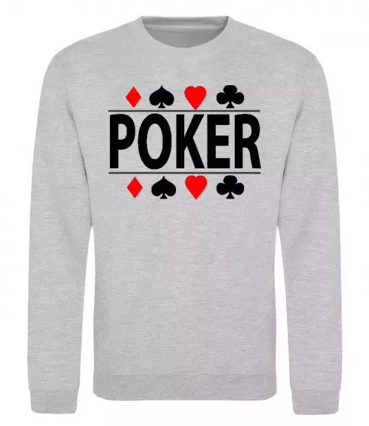 Світшот POKER Game Сірий меланж фото