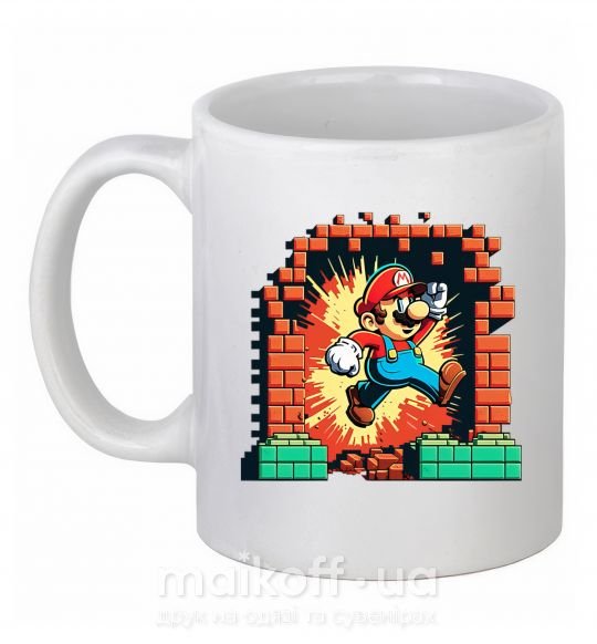 Чашка керамічна Super Mario blocks Білий фото
