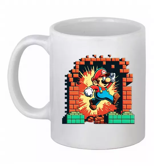 Чашка керамічна Super Mario blocks Білий фото