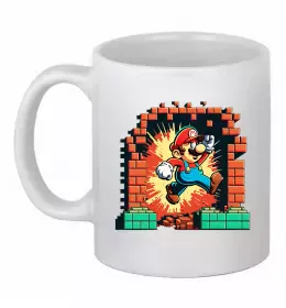 Чашка керамічна Super Mario blocks Білий фото