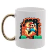 Чашка з кольоровою ручкою Super Mario blocks Золото Чашка з кольоровою ручкою Super Mario blocks Золото фото