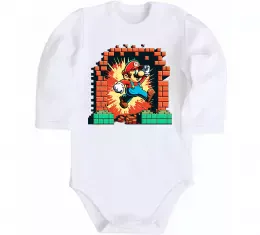 Дитячий бодік Mario Bros Deluxe Білий фото