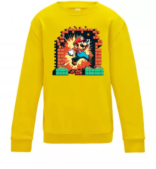 Детский Свитшот Super Mario blocks Солнечно желтый фото