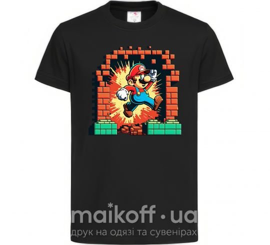 Детская футболка Super Mario blocks Черный фото