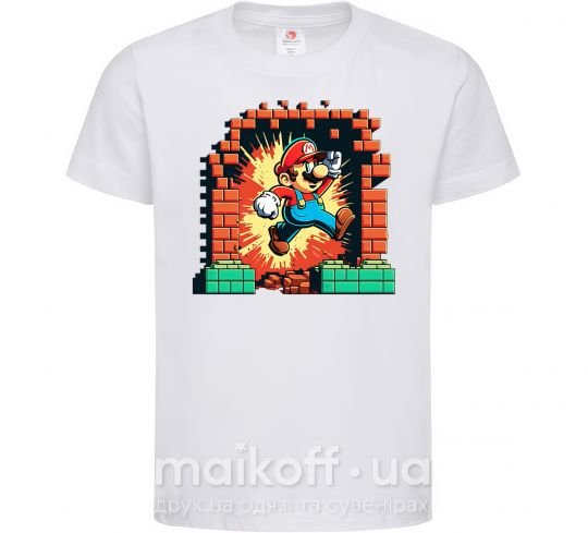 Дитяча футболка Super Mario blocks Білий фото