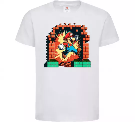 Дитяча футболка Super Mario blocks Білий фото