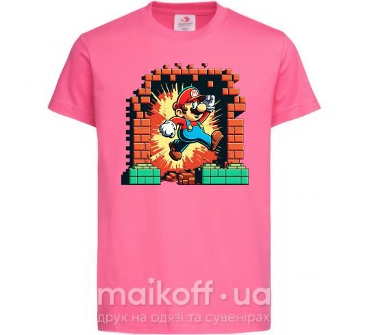 Дитяча футболка Super Mario blocks Яскраво-рожевий фото