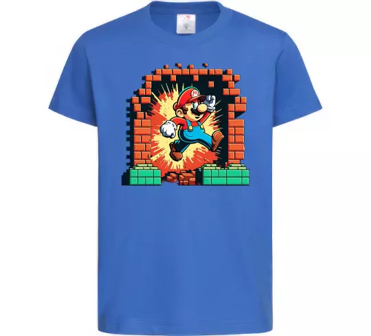 Дитяча футболка Super Mario blocks Яскраво-синій фото