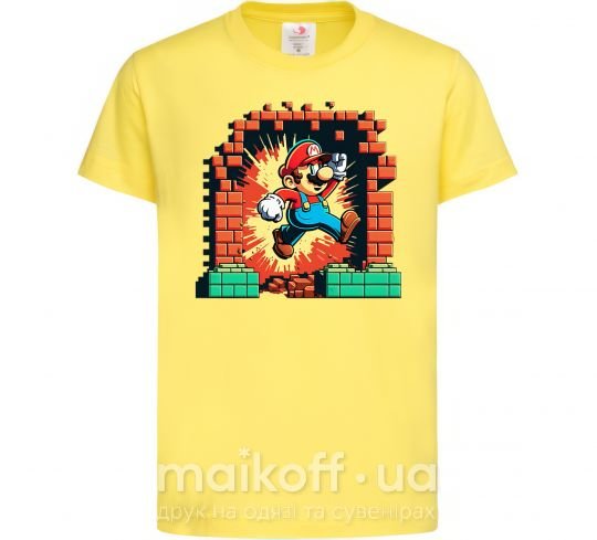 Дитяча футболка Super Mario blocks Лимонний фото
