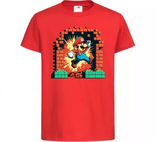 Дитяча футболка Super Mario blocks Червоний фото