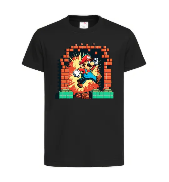 Дитяча футболка Super Mario blocks Чорний фото