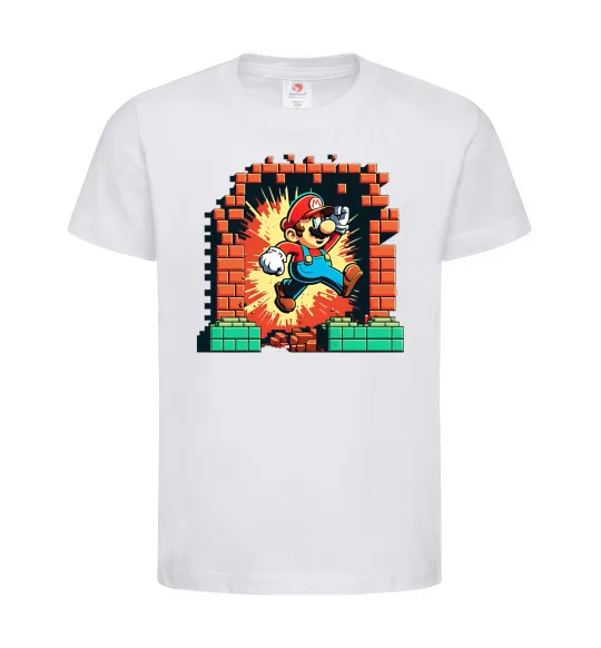 Дитяча футболка Super Mario blocks Білий фото