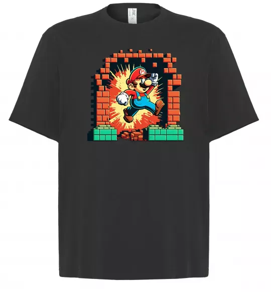 Футболка Оверсайз Super Mario blocks Чорний фото