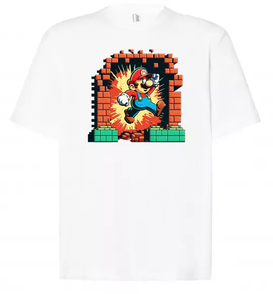 Футболка Оверсайз Super Mario blocks Білий фото