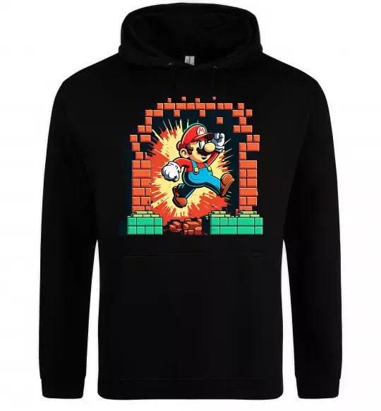 Чоловіча толстовка (худі) Super Mario blocks Чорний фото