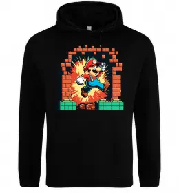 Мужская толстовка (худи) Kickin it oldschool Черный фото