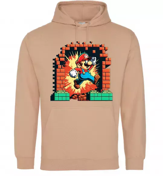 Чоловіча толстовка (худі) Super Mario blocks Пісочний фото