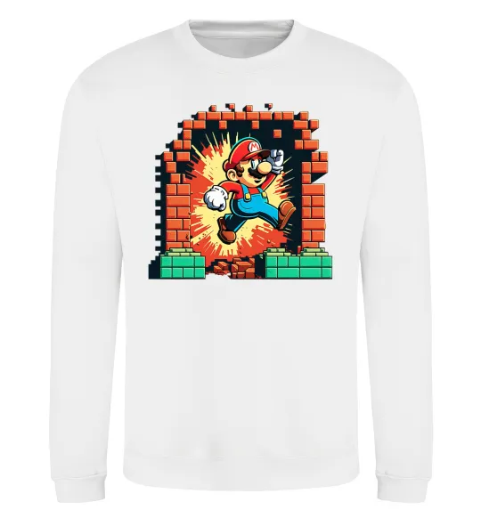 Світшот Super Mario blocks Білий фото