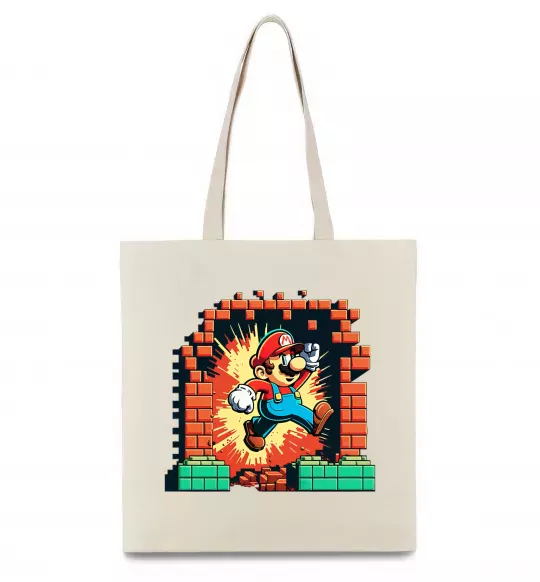 Эко-сумка Super Mario blocks Бежевый фото