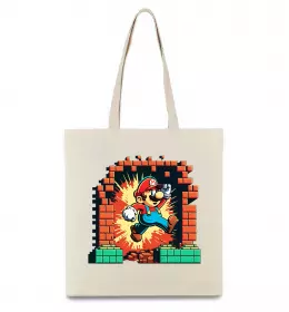 Эко-сумка Super Mario blocks Бежевый фото