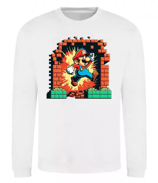 Світшот Super Mario blocks Білий фото