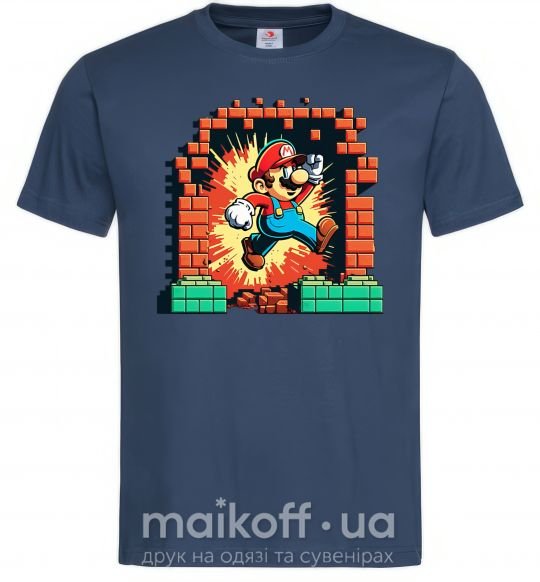 Мужская футболка Super Mario blocks Темно-синий фото