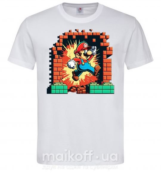 Мужская футболка Super Mario blocks Белый фото
