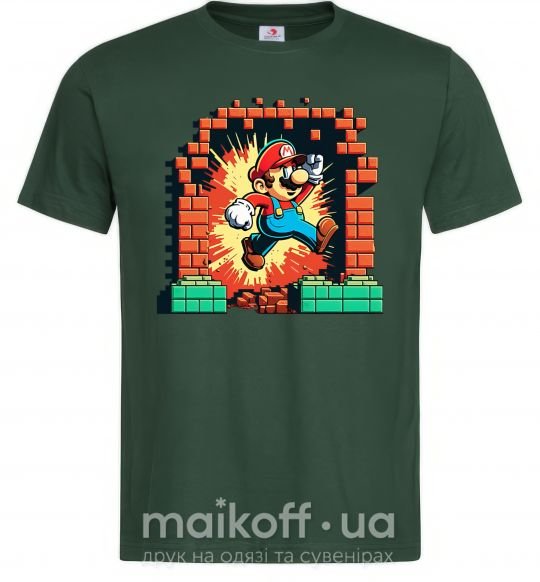 Чоловіча футболка Super Mario blocks Темно-зелений фото