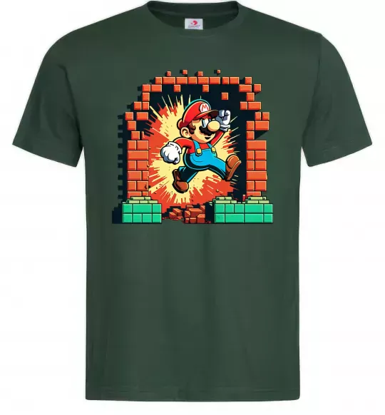 Мужская футболка Super Mario blocks Темно-зеленый фото