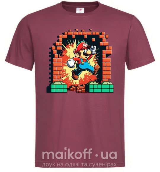 Мужская футболка Super Mario blocks Бордовый фото