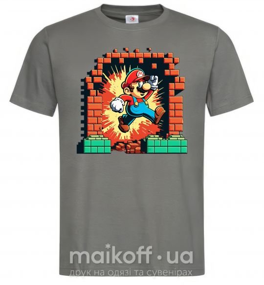 Чоловіча футболка Super Mario blocks Графіт фото