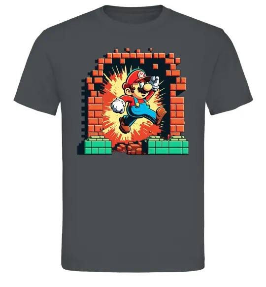Мужская футболка Super Mario blocks Графит фото