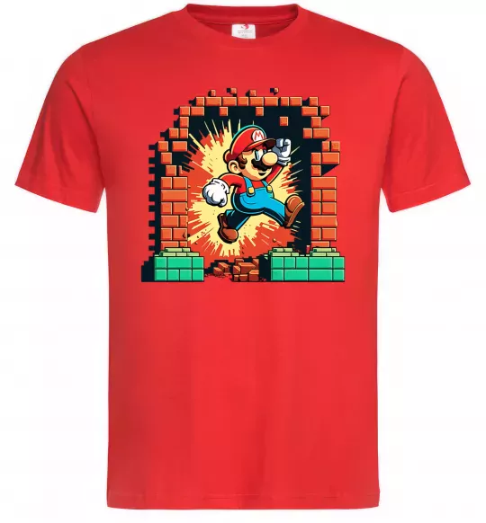Мужская футболка Super Mario blocks Красный фото