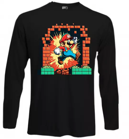 Лонгслив Super Mario blocks Черный фото