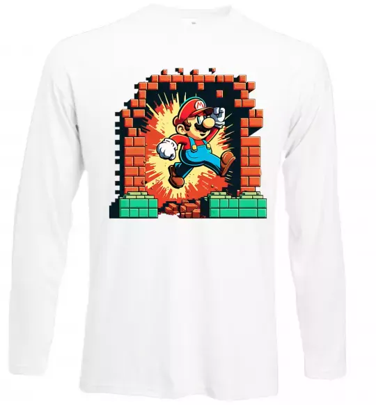 Лонгслив Super Mario blocks Белый фото