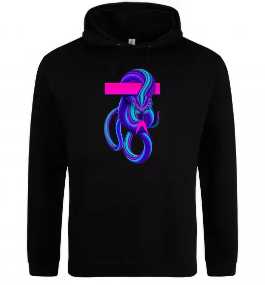 Женская толстовка (худи) Неоновий змій Черный фото