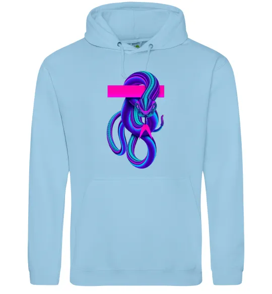 Жіноча толстовка (худі) Неоновий змій Блакитний фото