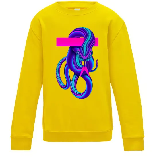 Детский Свитшот Неоновий змій Солнечно желтый фото