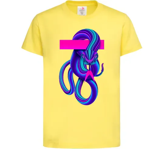 Дитяча футболка Неоновий змій Лимонний фото