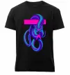 Мужская премиум футболка Неоновий змій Черный фото