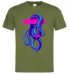 Мужская футболка Неоновий змій Оливковый фото